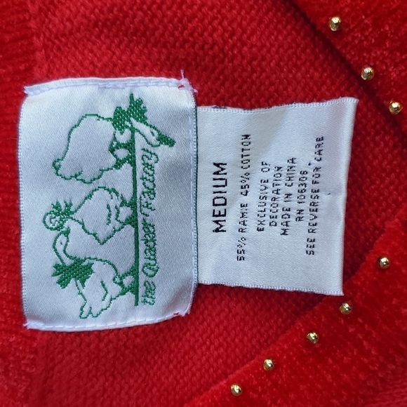 Quackery Factory Red White & Blue Patriotic Cotton Tunic Sweater M memorial day - Picture 3 of 5